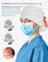 Scrub Caps Women Ponytail Light Beige Cherry Double-Sided Printed Surgical Hat with Buttons and Sweatband, Soft Nurse