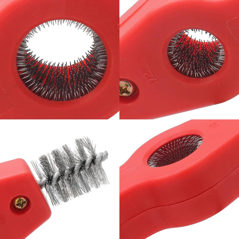 4-in-1 Copper Tubing Brush, Steel Bristles, Deburring Tool for Plumbing Installation, Soldering, and Copper Pipes