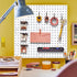6Pcs Pegboard Wall Organizer Panels, Small Display Kits for Craft Room, Kitchen, Garage, Tool Accessories - White