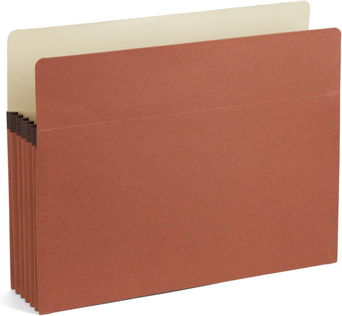 Blue Summit Expanding File Pockets, Letter Size, 10 Folders with 5.25” Expansion, Redrope