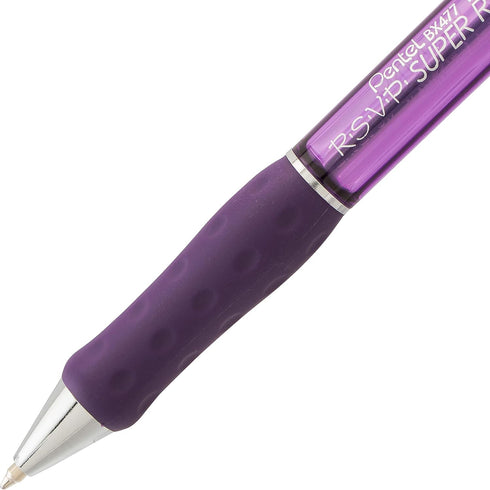Pentel RSVP Super RT Ballpoint Pen - 0.7mm Fine Line - Violet Ink