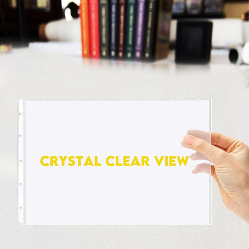 PERFORMORE 10 Pack Heavyweight Landscape Sheet Protectors, 8.5” x 14” Clear Archival Quality for Binders