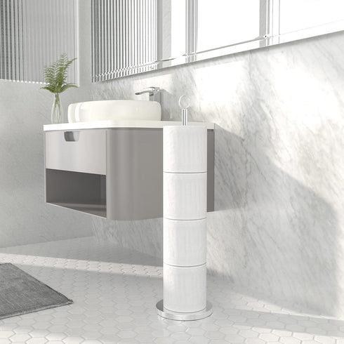 Toilet Paper Holder Stand(with Reserve Function), Free-Standing Stainless Steel Stand for Bathroom & Toilet Spare Rolls Storage by niffgaff