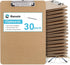 Wood Clipboards 30 Pack, Letter Size Hardboard Clip Board 8.5x11 for Classroom, Office Supply, and Students