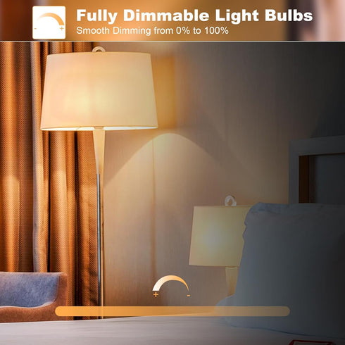 A19 Vintage LED Edison Bulbs 60 Watt, 4-PACK Dimmable E26 6W 2700K Warm White, E26 Base, 500LM (Upgrade Version).