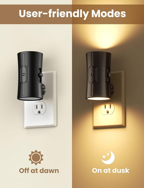 3000K, 0-100LM Dimmable 2 Pack Sujeet LED Night Lights Plug into wall, Bright Night Light, Dusk to Dawn Sensor, Soft