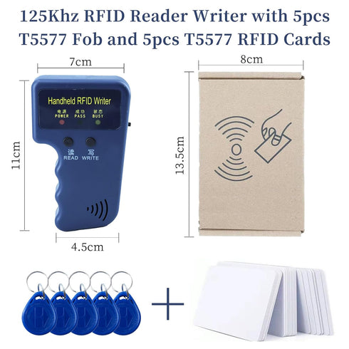 125KHz T5577 EM4305 RFID Reader Writer Handheld RFID Writer Copier Smart ID Card Duplicator Used