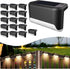 BKBB PPBB Solar Deck Lights Outdoor, 16 Pcs Solar Step Lights, Waterproof LED Solar
