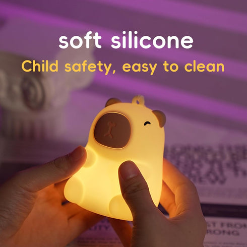 Myratts 7 Dimmable Mini Capybara Night Light, Colors Bedside Lamp, Touch Control Night Lamp, Used for Camping Party
