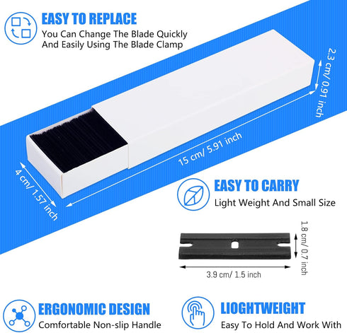 Plastic Razor Blade Scraper Blades, Double Edge Razor Blades for Removing Decals & Cleaning Window Glass, 300 Pieces