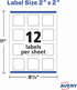 Avery Printable Blank Square Labels, 120 Customizable 2" x 2" Glossy White Labels (22565)