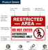 Restricted Area Do Not Enter Authorized Personnel Only Sign, 10x14 Inches, Rust Free Aluminum