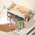 Desk Organizer with Pencil Holder and 3 Drawers, Desktop Stationery Holder for Office, Home, School (Rabbit Handle)