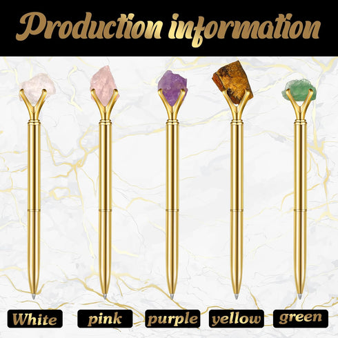 Glenmal 10 Pcs Crystal Pens, Inspirational Diamond Fancy Pens for Graduation Gift, Gold