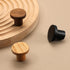 Set 2 of Natural Walnut Wood Round Cabinet Door Handles - Stylish Knobs for Home Decor