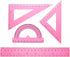 HARFINGTON 4pcs Triangular Ruler Set 20cm Plastic Metric Inch Geometric Protractor Triangle