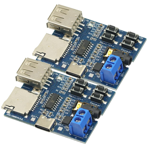 GODIYMODULES 2PCS Type-C USB TF Card U Disk MP3 Format Decoder Board Module