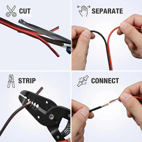 KToyeang 16 100FT, 16 2 16/2 12V/24V Gauge Wire AWG Red and Black Conductor Speaker Wire Copper Clad Aluminum
