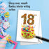 The Best Card Company - 18th Happy Birthday Greeting Card for Milestone Celebration, 18 Years Old, Cake Congrats