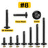 (650Pcs) #8×1" Black Self Tapping Screws, 410 Black Metal Screws, Oxide Stainless Steel Truss Head Self Drilling