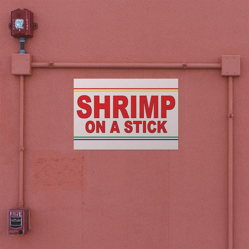 Fastasticdeals 36x24Inches Decal Stickers Multiple Sizes Shrimp on Stick Red Bar Restaurant Food Truck A Industrial