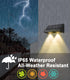 Solar Wall Lights Outdoor 3000K Warm White, Waterproof LED Sconce for Fence Deck Pathway Patio (2 Pack, Downlight)