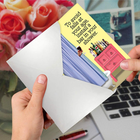 NobleWorks Funny Happy Birthday Card with Envelope, Colorful Humor Greeting Note