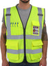 Reflective Mesh Vest, High Visibility with Pockets and Zipper, Construction Work ANSI Class 2 Yellow