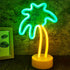 LED Palm Tree Neon Sign Battery/USB Powered Coconut Tree Light with Stand,