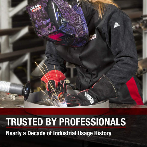 Lincoln Electric Women's Jessi Combs MIG Stick Welding Gloves, Black/Red, Small, Pack of 1