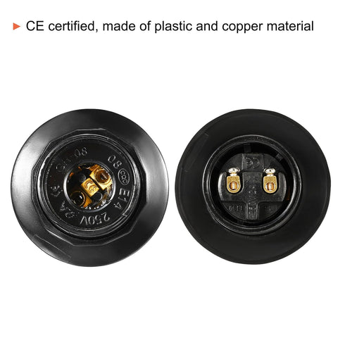 E14 Bulb 5 Pack Bulb PATIKIL Holder Light Socket, Screw Fully Thread LED Lamp Holder for Pendant Lights, Black
