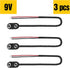 9V Battery Snap On Hard-Shell Clip Connector with Insulated Wires, 3 Pieces