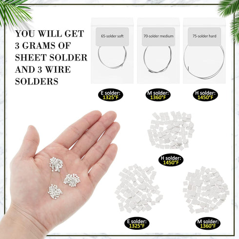 3 Gram Silver Solder, 3 Pcs Silver Wire Set, Tiny Medium Density Jewelry Precut Chips, Easy Welding Equipment