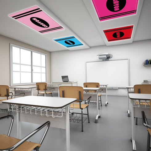 8 80 4 2 Pcs Fluorescent Light Covers with Magnets Decorative for Classroom Ceiling Lights x Feet Magnetic Light Cover