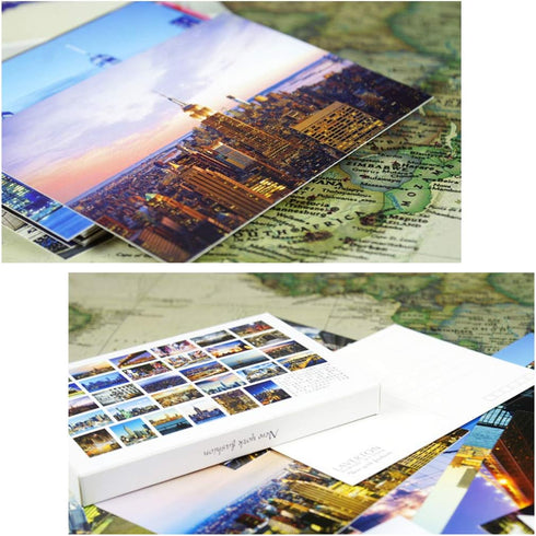 Xtin 30 pcs Travel Vintage Postcards, Landscape Photos Art Print Postcard Set for Kids with Mailing Side