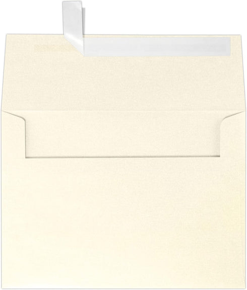 LUXPaper A7 Invitation Envelopes | 5 1/4" x 7 1/4" | 50 Qty | Peel & Press | Champagne Metallic | 80lb. Text