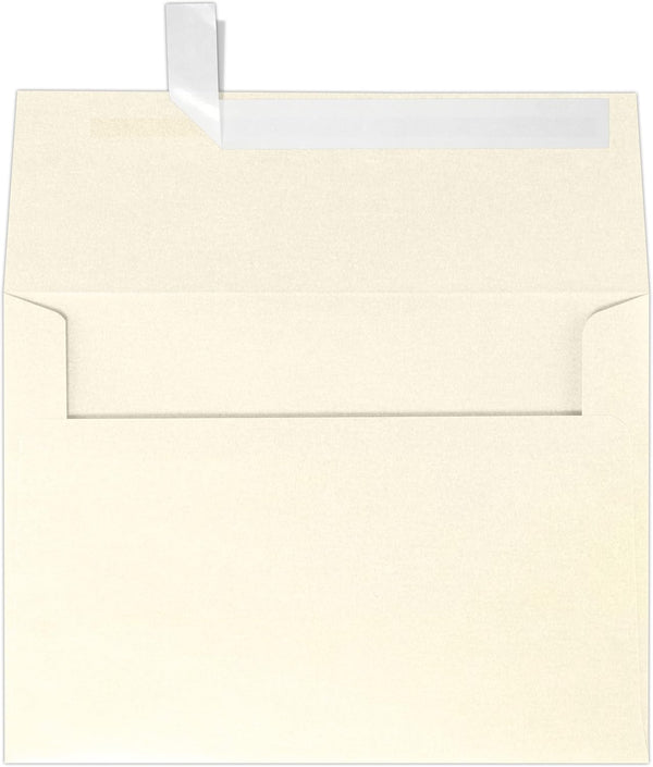 LUXPaper A7 Invitation Envelopes | 5 1/4" x 7 1/4" | 50 Qty | Peel & Press | Champagne Metallic | 80lb. Text