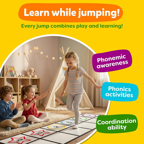 HugHush Set,Kindergarten Elkonin Box Floor Mat Activity Learning Activities,Phonemic Awareness & Phonics Games,Science