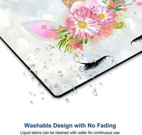 Floral Unicorn Gifts Mouse Pad Mat – Cute Unicorn Face Teacher Desk Accessories for Women