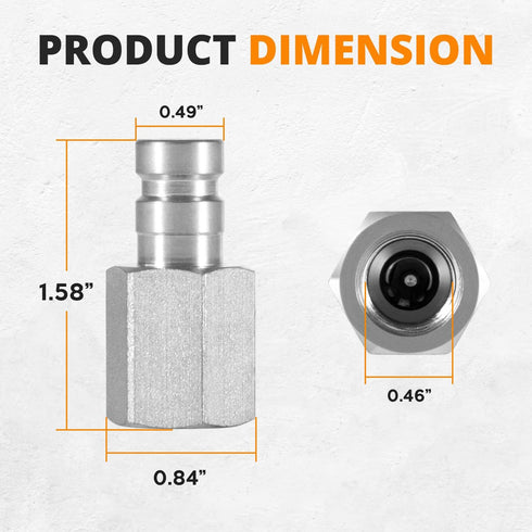 PD342 Quick Nipple Test Port and Diagnostic Equipment for PD Series Couplers, 1/8" Body Size, 1/4"-18 NPTF Thread