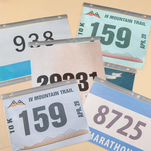 48 Packs Lewtemi Race Bib Display Vinyl Protector Sheets Running Medal Hanger Display Clear Protective Medal Holder