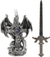Ebros Gift Legendary Silver Dragon Guardian of The Celtic High Cross Letter Opener Figurine Sculpture