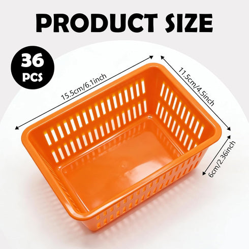 Odowalker 36 Pack 6.1" 4.5" 2.36" Mini Storage Baskets Bins, Colorful Crayon Pencil Container Storage Trays, Small