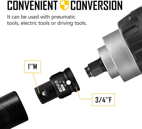 BOEN 3/4"F to 1"M Impact Socket Adapter, Cr-Mo Steel Socket Adapter Set for Impact Driver Conversions