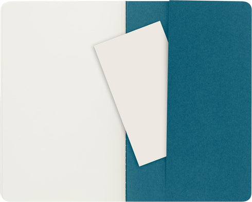 Moleskine Cahier Journal, Soft Cover, Large (5" x 8.25") Plain/Blank, Brisk Blue, 80 Pages (Set of 3)