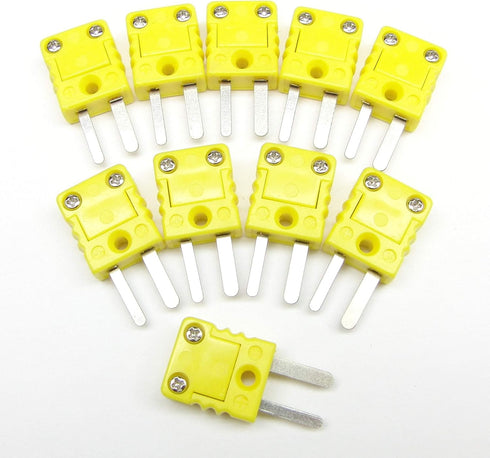 Mini K-Type Thermocouple Wire Connector, Set of 10 Male Plugs