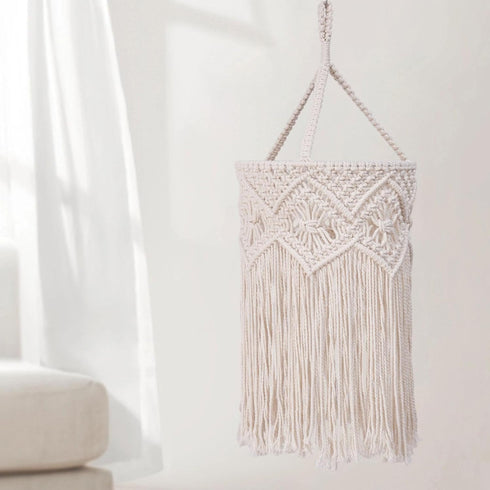 Macrame Ceiling Lamp Shade Lampshade Replacement Handwoven, Nordic Hanging Light Cover Boho Light Shade for Living