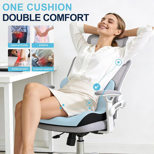 Generic Seat Cushion for Office Chair,Seat Cushion with Back Support, Memory Foam Chair,Cushion Coccyx Cutout