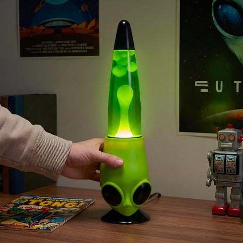 13 Inch Rhode Island Novelty Alien Head Wax Motion Lamp