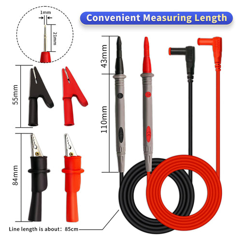 WG-011 III 1000V & CAT IV Test Lead and Safety Alligator Clips Soft Silicone Electrician Test Leads Kit with Silicone Alligator Clips CAT600V (Test Lead)